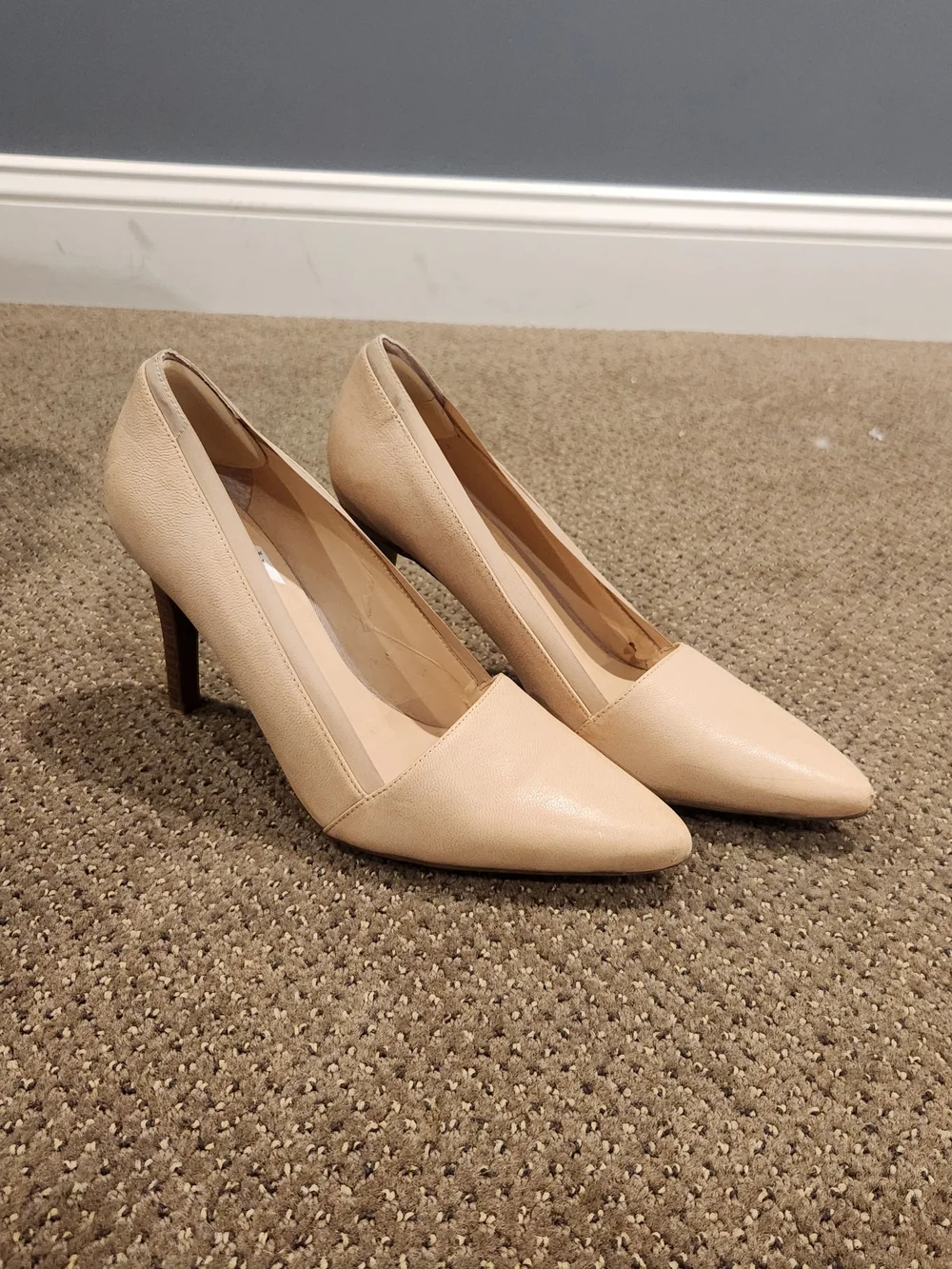 Franco Sarto Beige Pointed-Toe Flats